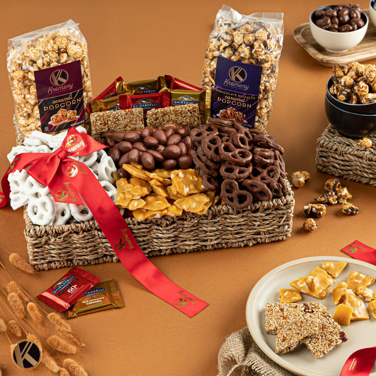 Nut Cravings Kremery ribbon detail highlighting ready-to-gift presentation.