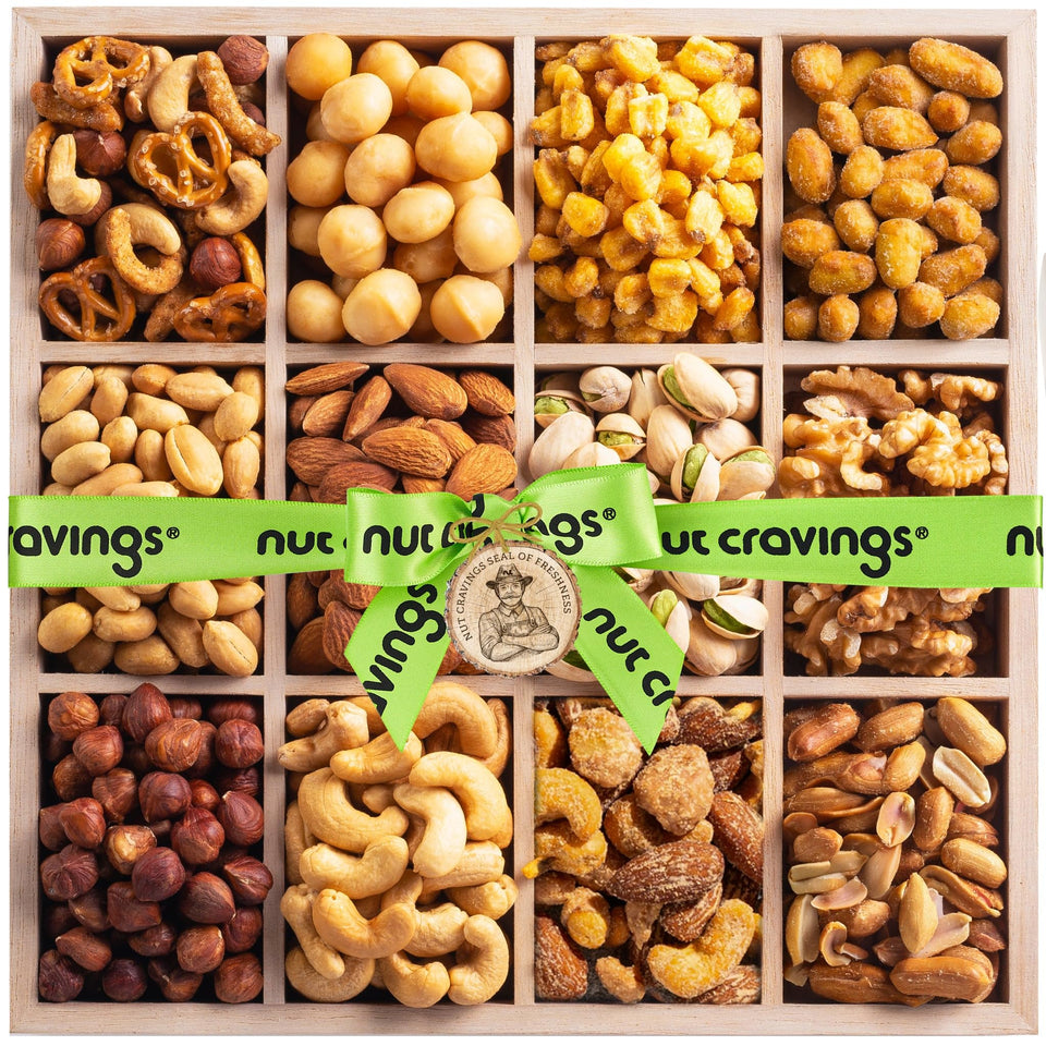 Nut Cravings mother's day wooden tray for gifting and sharing.