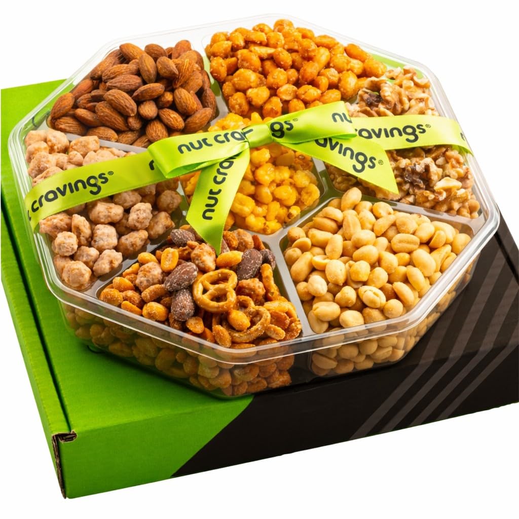 Nut Cravings Mothers Day Treats green gift box ready for gifting and sharing.