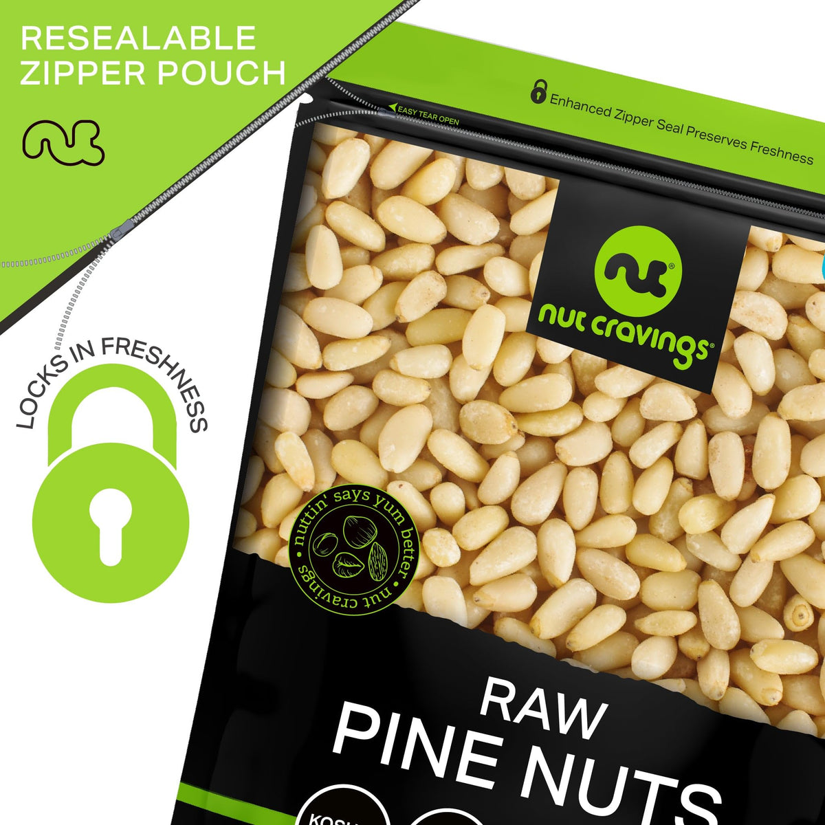 Nut Cravings pine nuts on pasta for nutty richness