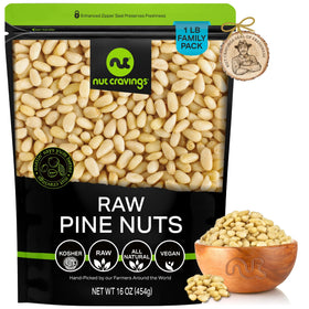 Nut Cravings raw pine nuts pignolias 16oz ideal for salads and roasting
