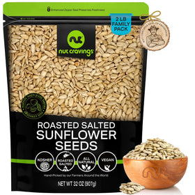 Nut Cravings roasted sunflower seeds no-shell bulk bag for easy, mess-free snacking.