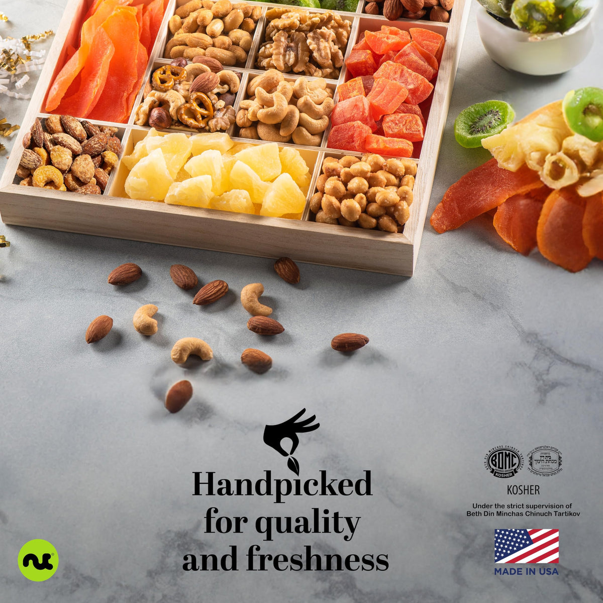 Nut Cravings snack assortment setup ideal for gifting occasions.
