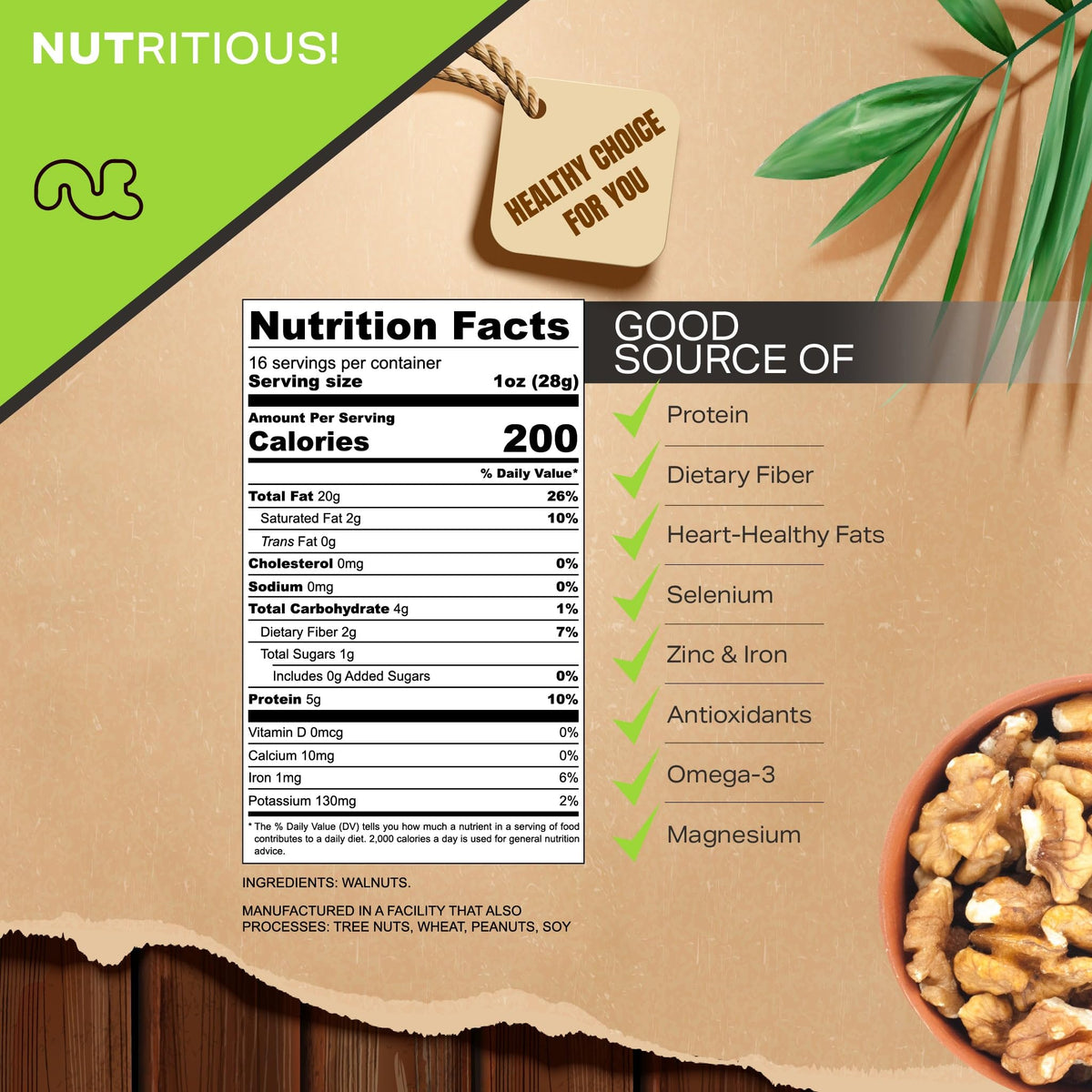 Nut Cravings unsalted walnuts in bulk bag for healthy snacks