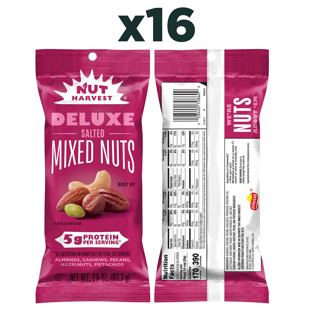 Nut Harvest Deluxe Mixed Nuts plated assortment demonstrates variety for sharing at work or home.