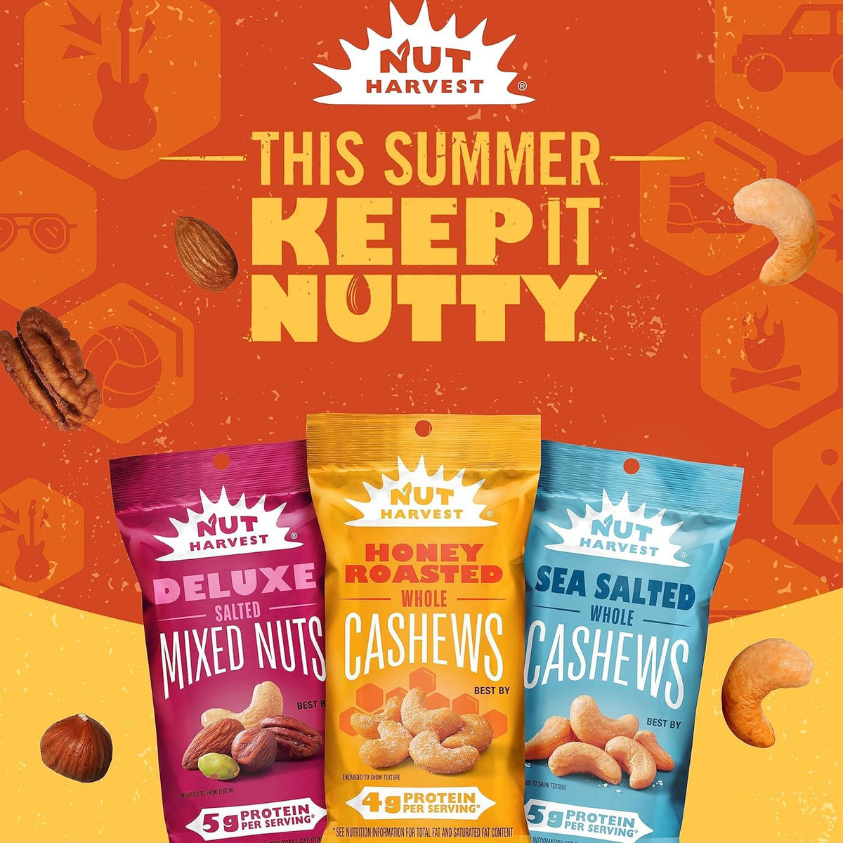 Nut Harvest Flamin' Hot Peanuts single-serving pouch ready for workouts.
