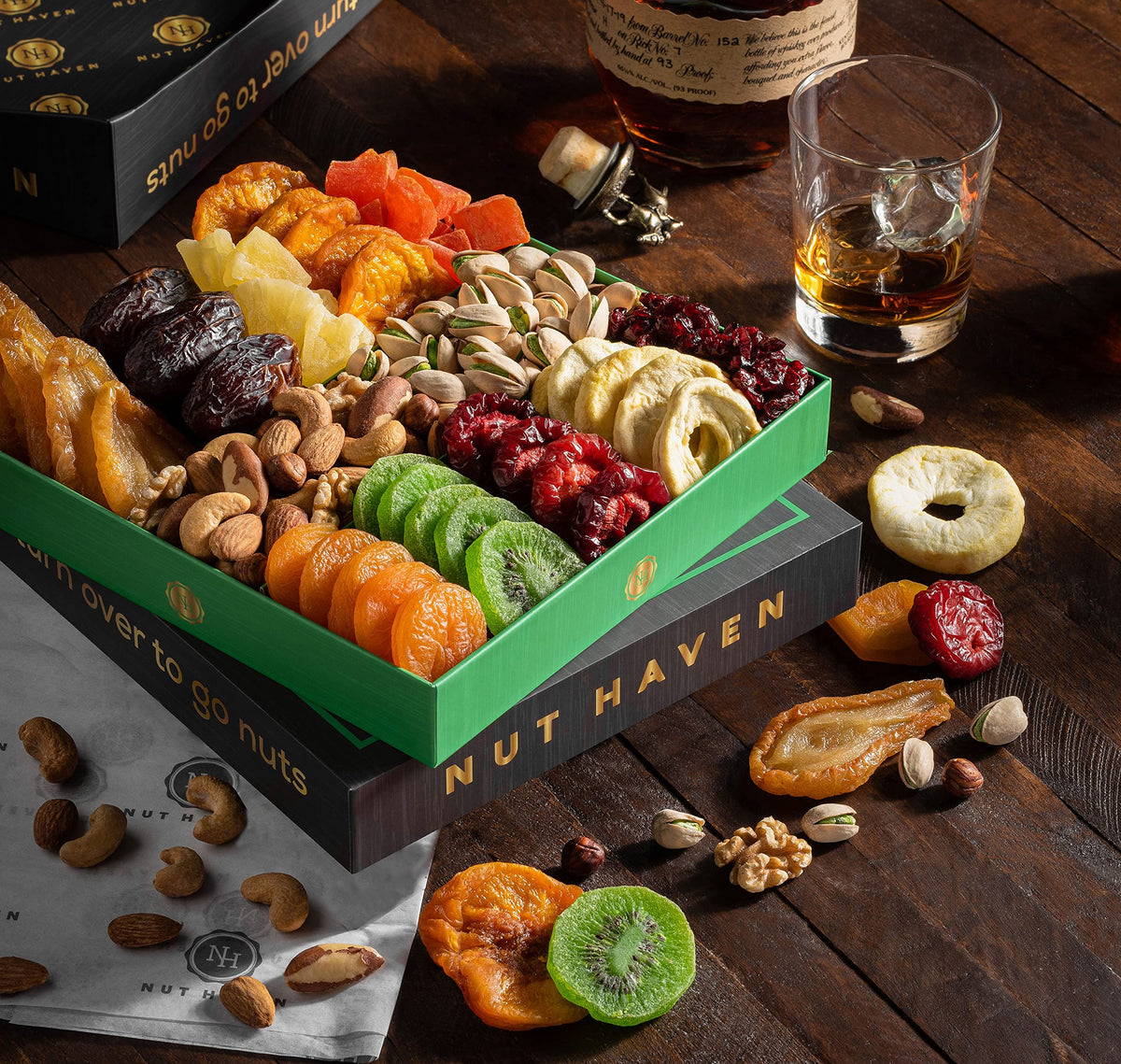 Nut Haven assorted dried fruits on display for healthy snacking and sharing.