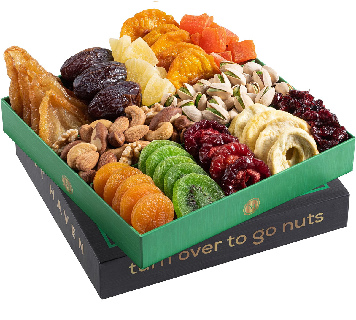 Nut Haven basket dimensions and net weight stated on packaging.