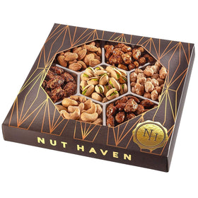 Nut Haven Gourmet Nuts Assortment showcases variety for celebrations and sharing.