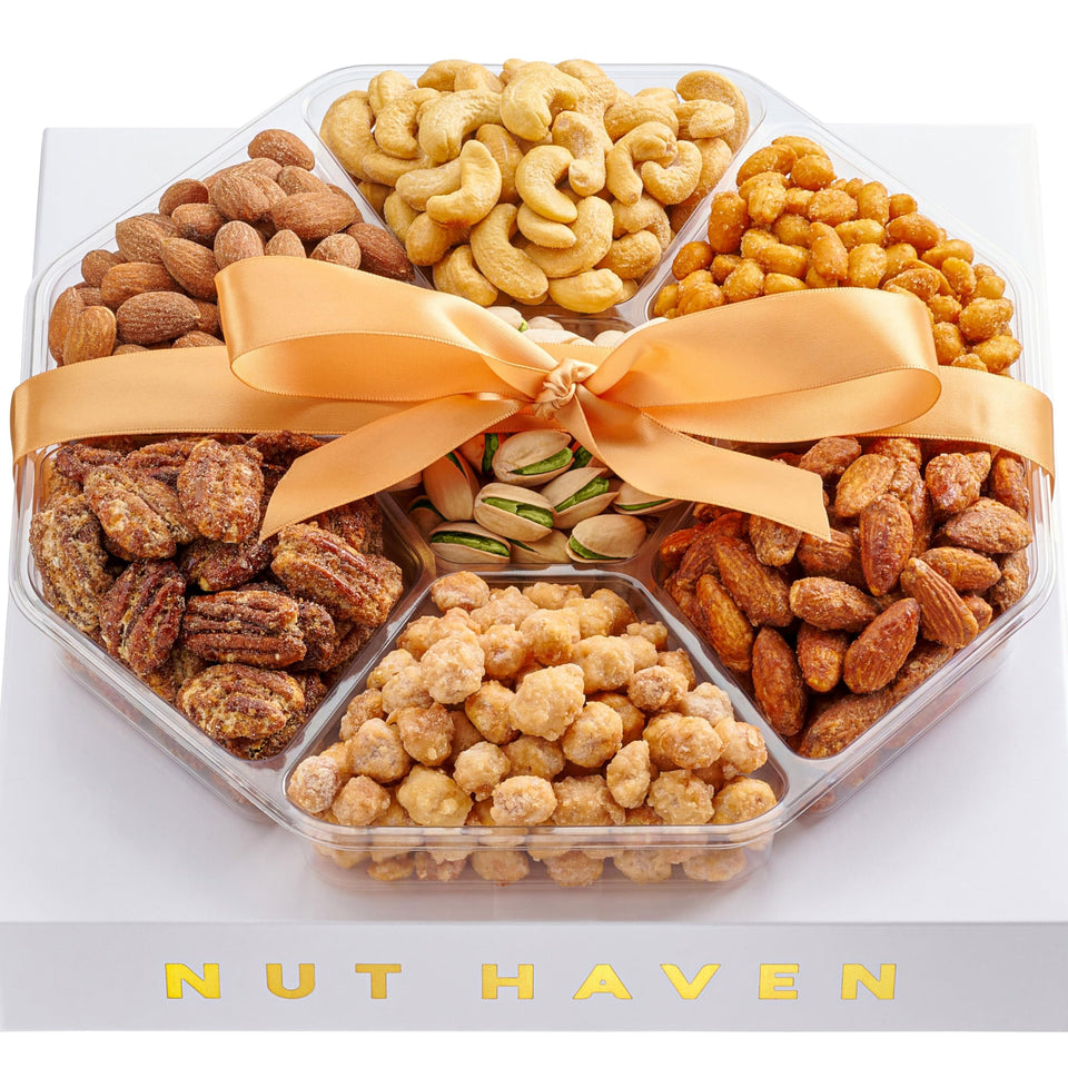 Nut Haven Mothers Day gift basket with gourmet nuts for gifting.