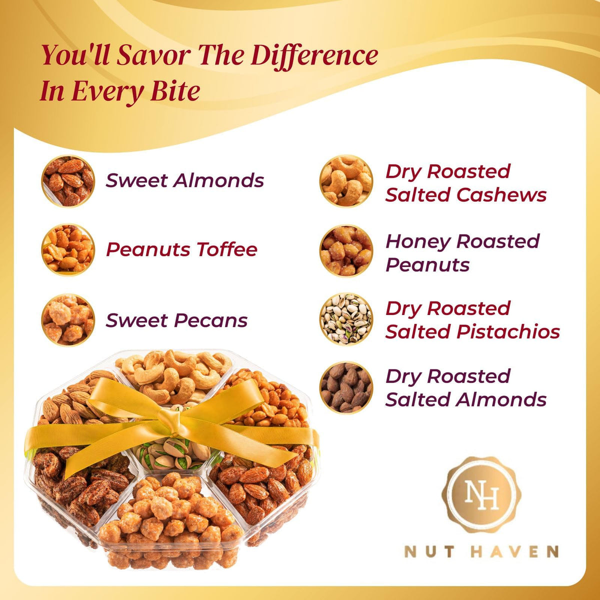 Nut Haven roasted salted cashews offering savory crunch for gatherings.