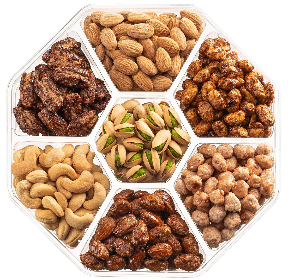 Nut Haven toffee peanuts and glazed almonds close-up showcasing sweet and crunchy textures.