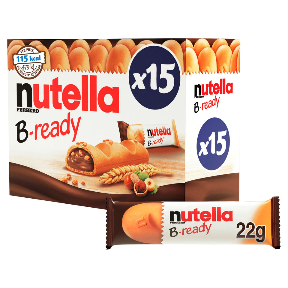 Nutella B-Ready crunchy wafer shell for a satisfying on-the-go bite