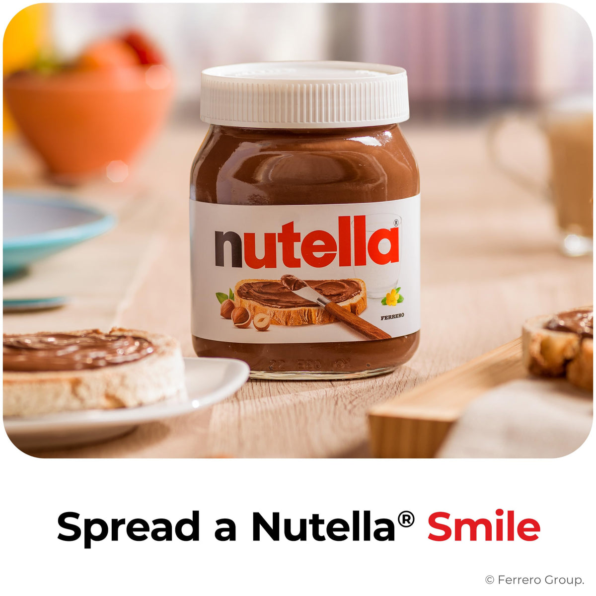 Nutella creamy spread texture, silky hazelnut cocoa indulgence for breakfasts
