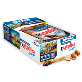 Nutella & GO! dip cup with pretzel sticks for on-the-go dipping.