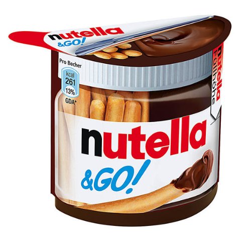 Close-up of Nutella & GO! creamy spread showing a silky texture.