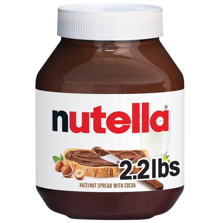 Nutella hazelnut spread cocoa jar, creamy texture for easy spreading