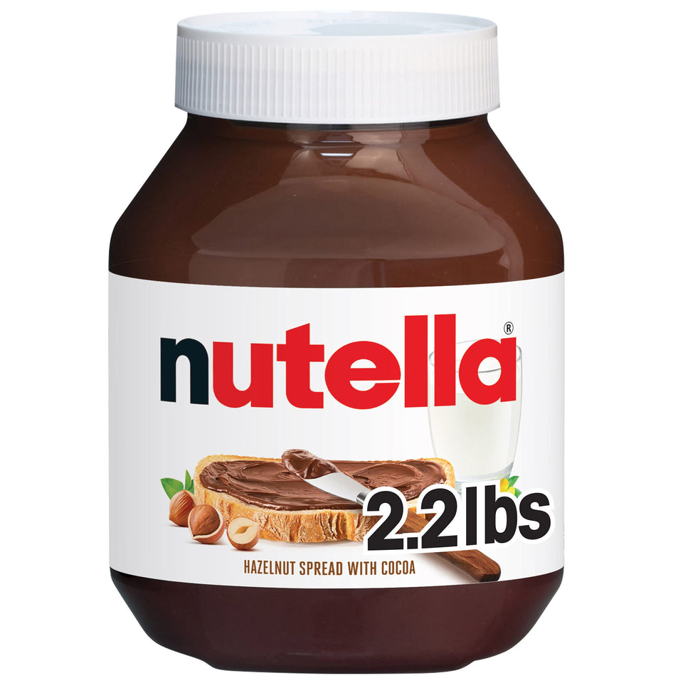 Nutella hazelnut spread cocoa jar, creamy texture for easy spreading