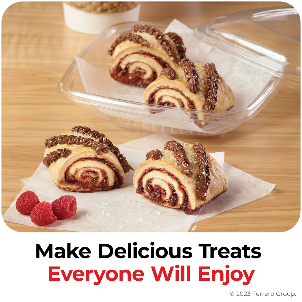 Nutella creamy hazelnut spread texture ideal for filling and topping.
