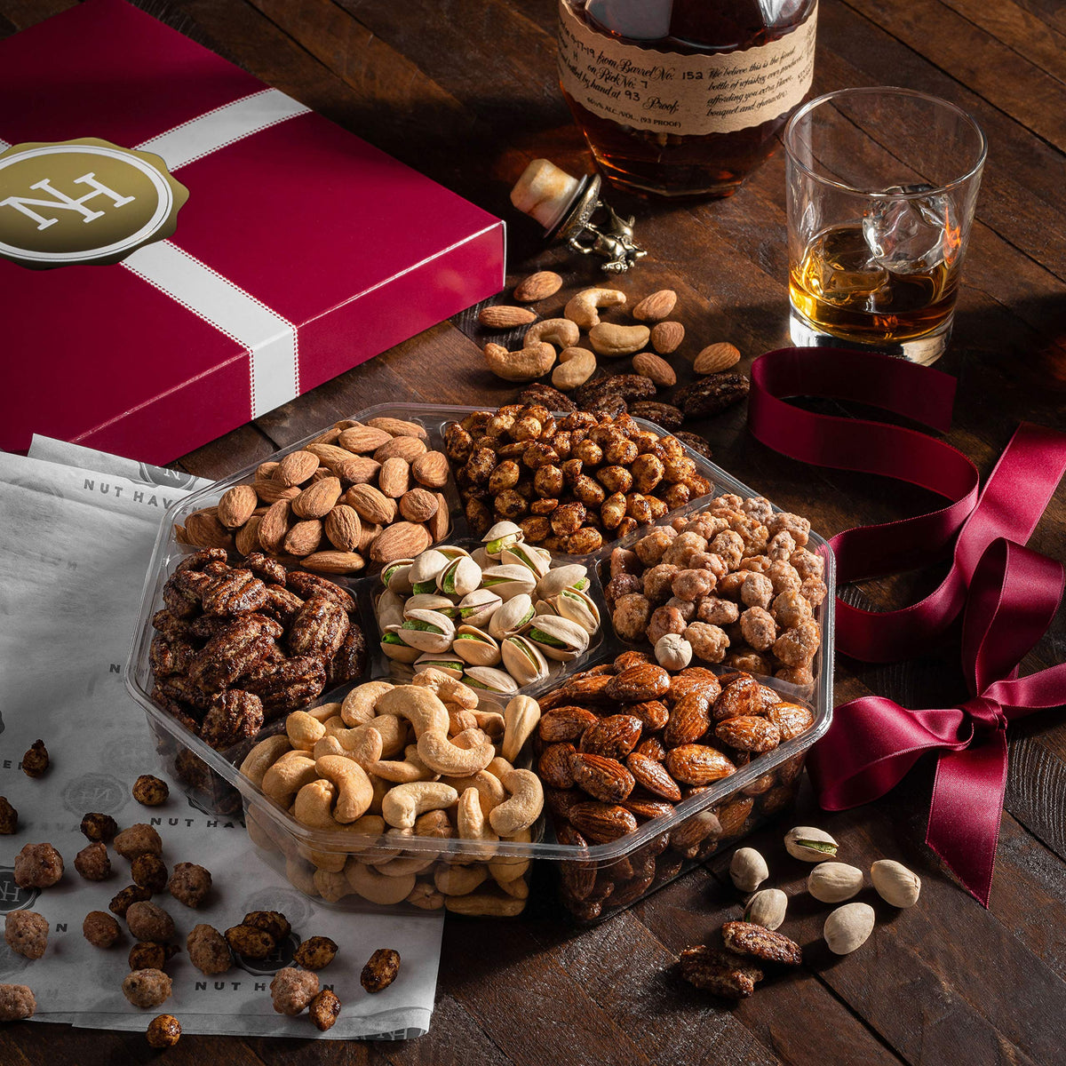 Nut Haven Toffee Peanuts and Glazed Almonds close-up highlight savory-sweet textures for sharing.