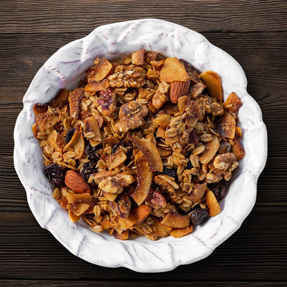 NutHouse! Granola ingredients close-up showing balanced crunch for snacking.