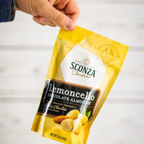 Nutic Lemoncello almonds five-ounce bag ready for gifting.