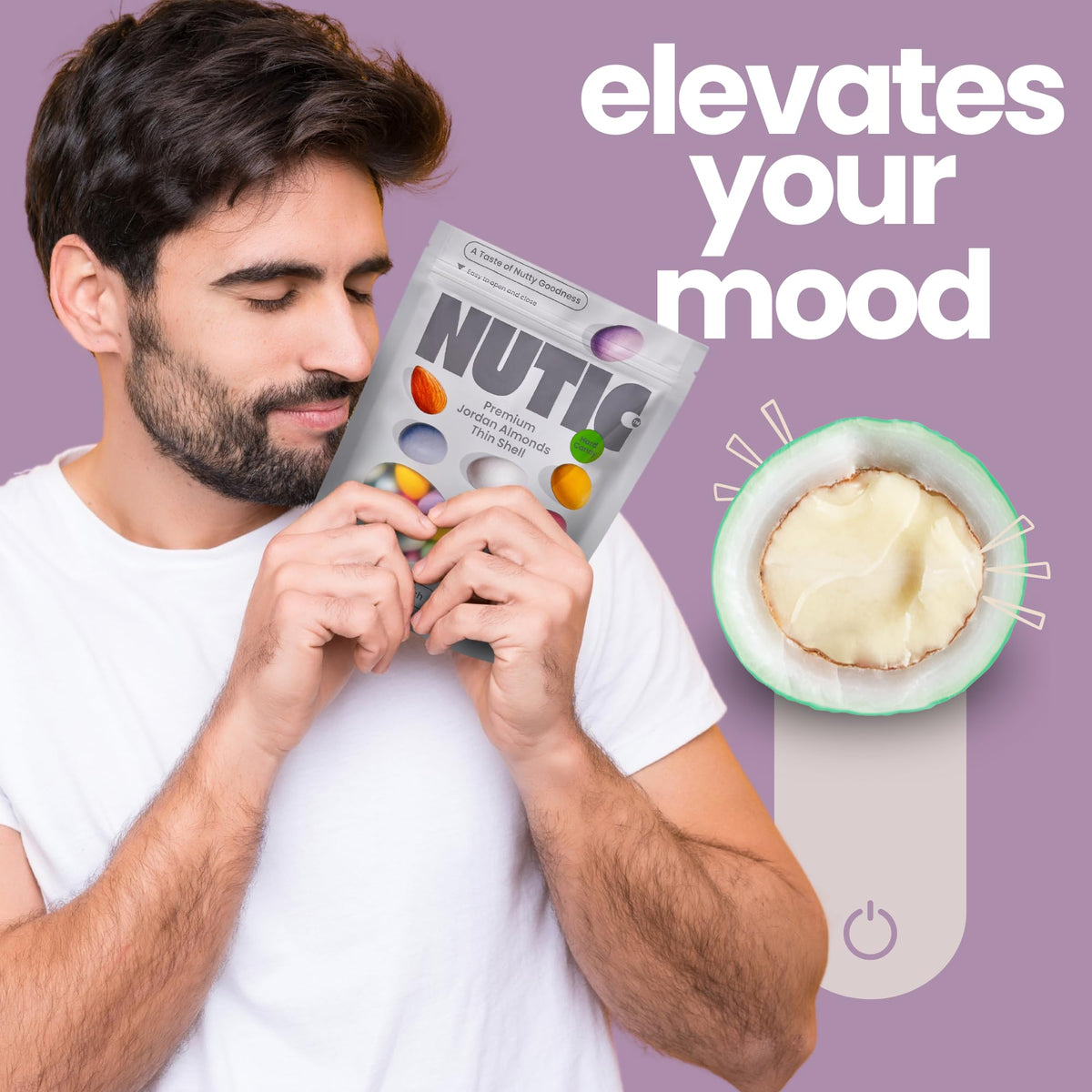 Nutic Skinny dipped Jordan almonds showing delicate candy coating and crisp bite
