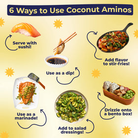 Nutiva Coconut Aminos in a sauté pan delivering savory aroma and color.