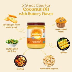 Nutiva butter-flavor coconut oil for popcorn delivers cinema-style dairy-free taste
