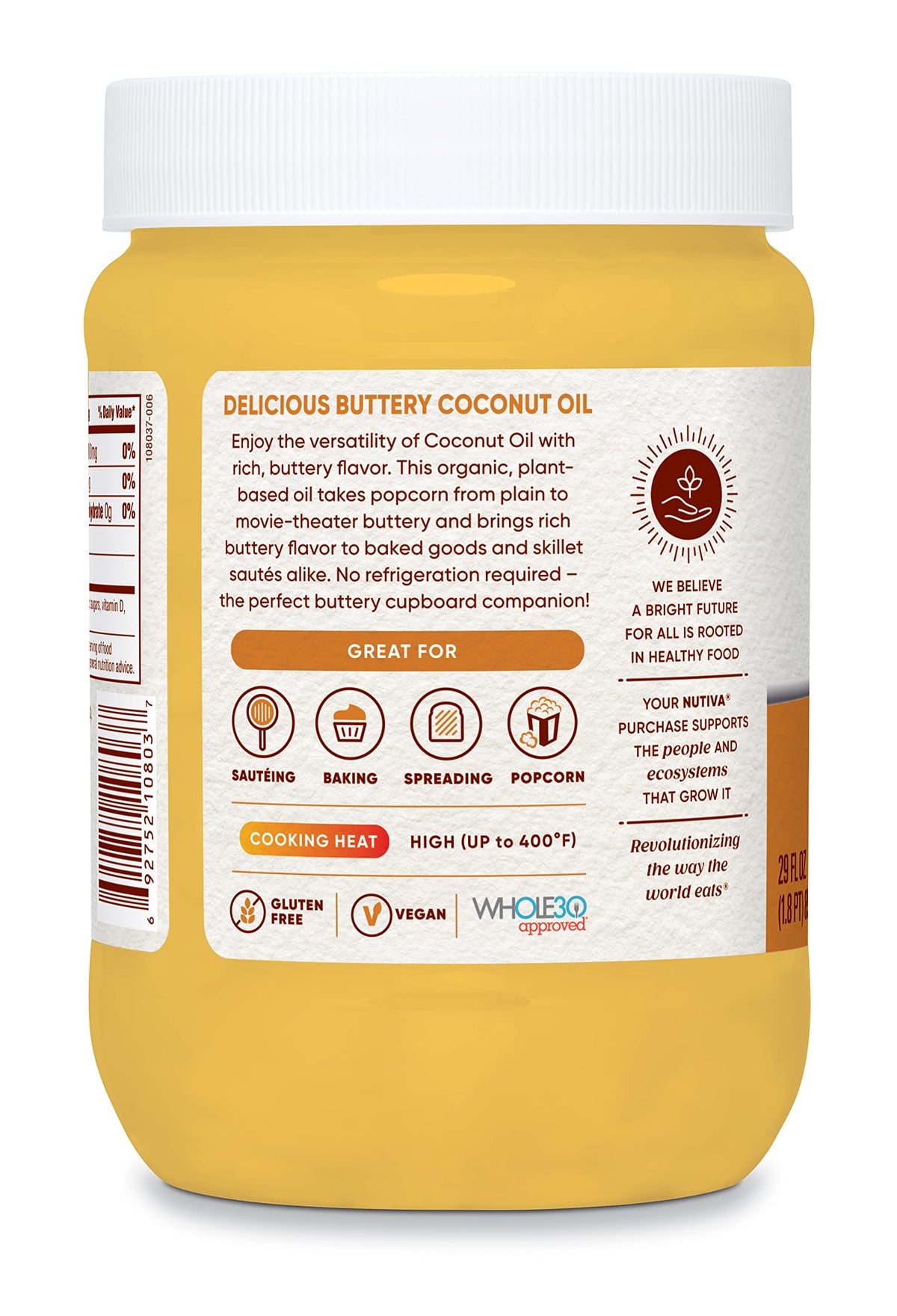 Nutiva organic coconut oil is USDA Organic and Fair Trade certified