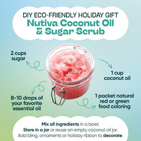 Nutiva coconut oil on kitchen counter ready for daily cooking.