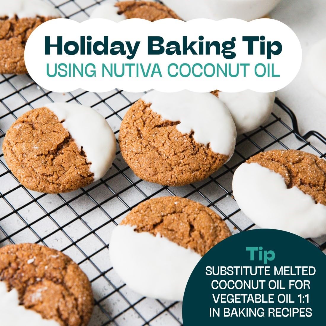 Nutiva coconut oil label, organic and non-GMO origin.