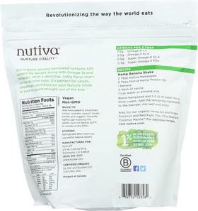 Close-up of Nutiva hempseed; natural, non-GMO, omega-balanced seeds.