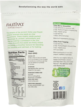 Nutiva Organic chia seeds measuring spoon close-up for precise portioning