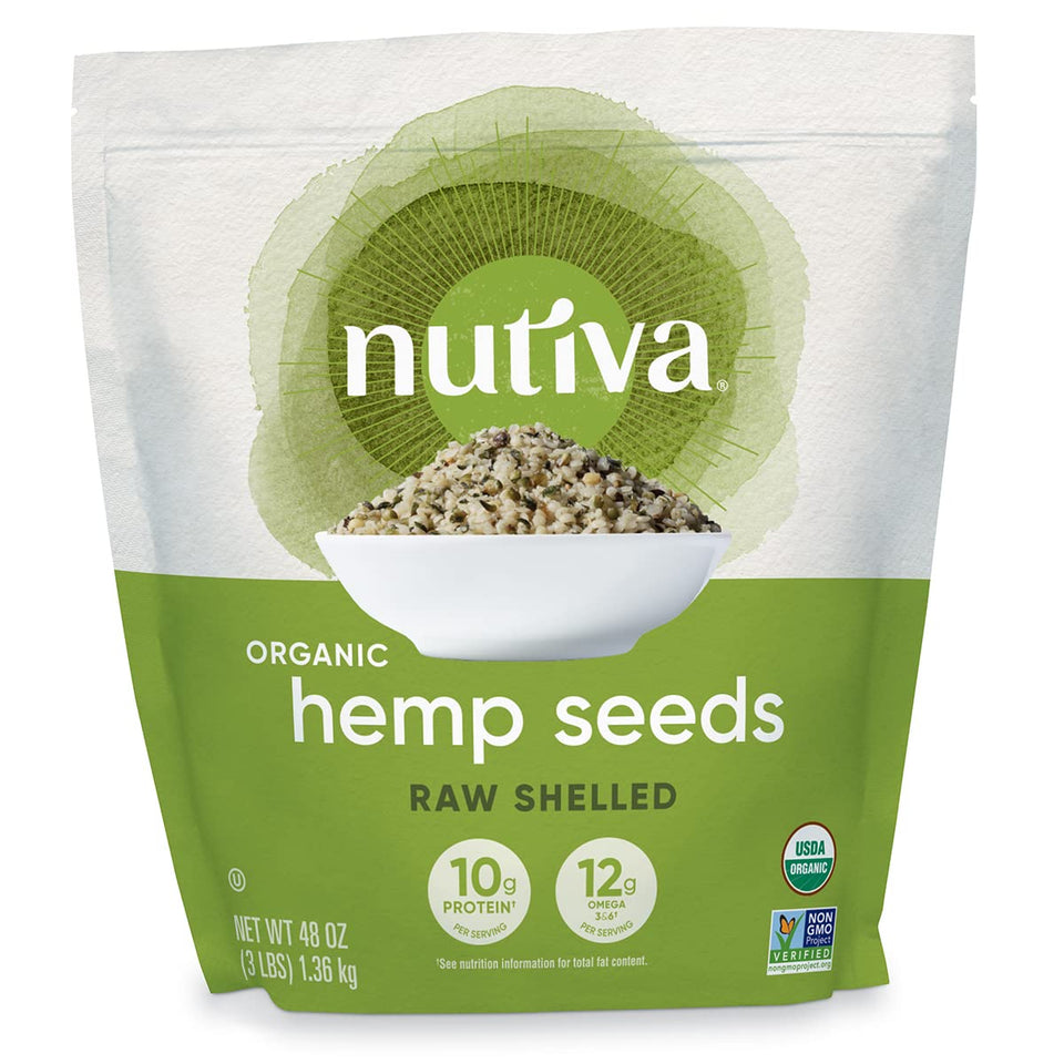 Nutiva hemp seed bowl showing omega-rich crunch ideal for salads