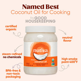 Nutiva coconut oil as skin moisturizer for soft, hydrated skin.
