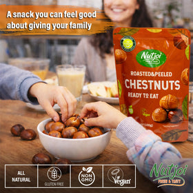 Nutjoi natural ingredients label, simple, additive-free chestnuts