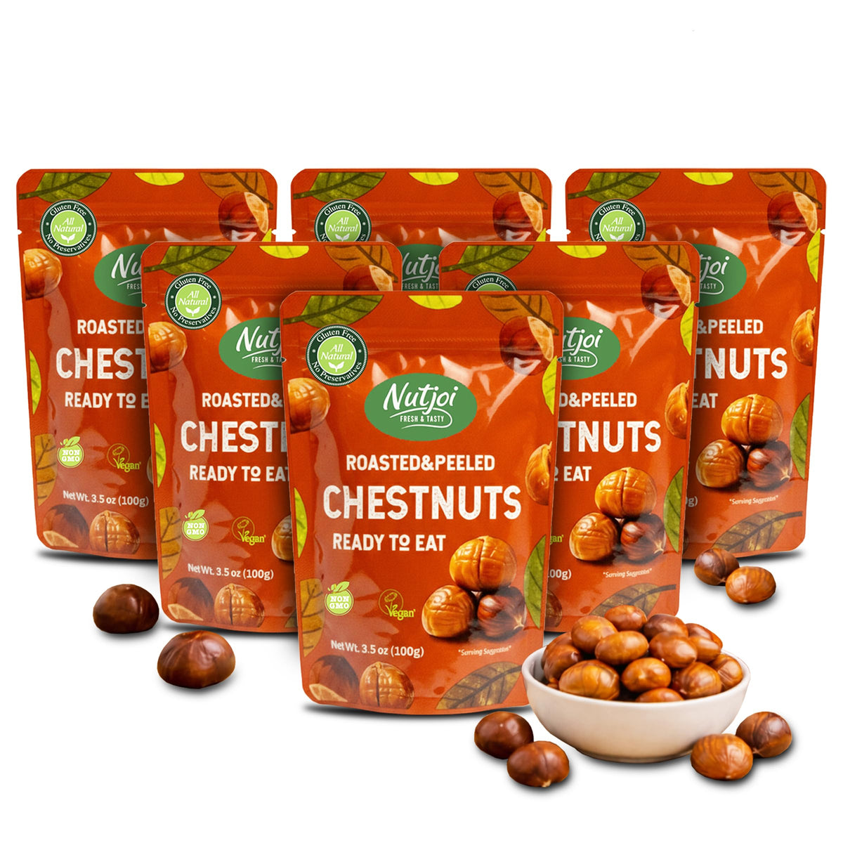 Nutjoi roasted chestnuts ready to eat, convenient and naturally sweet