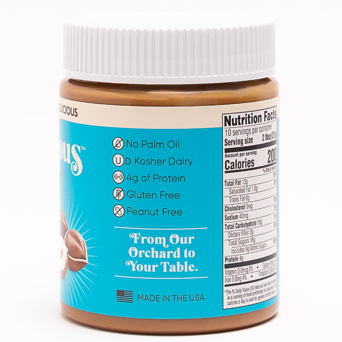 Silky-smooth Nutlicious hazelnut butter spread texture ideal for toast