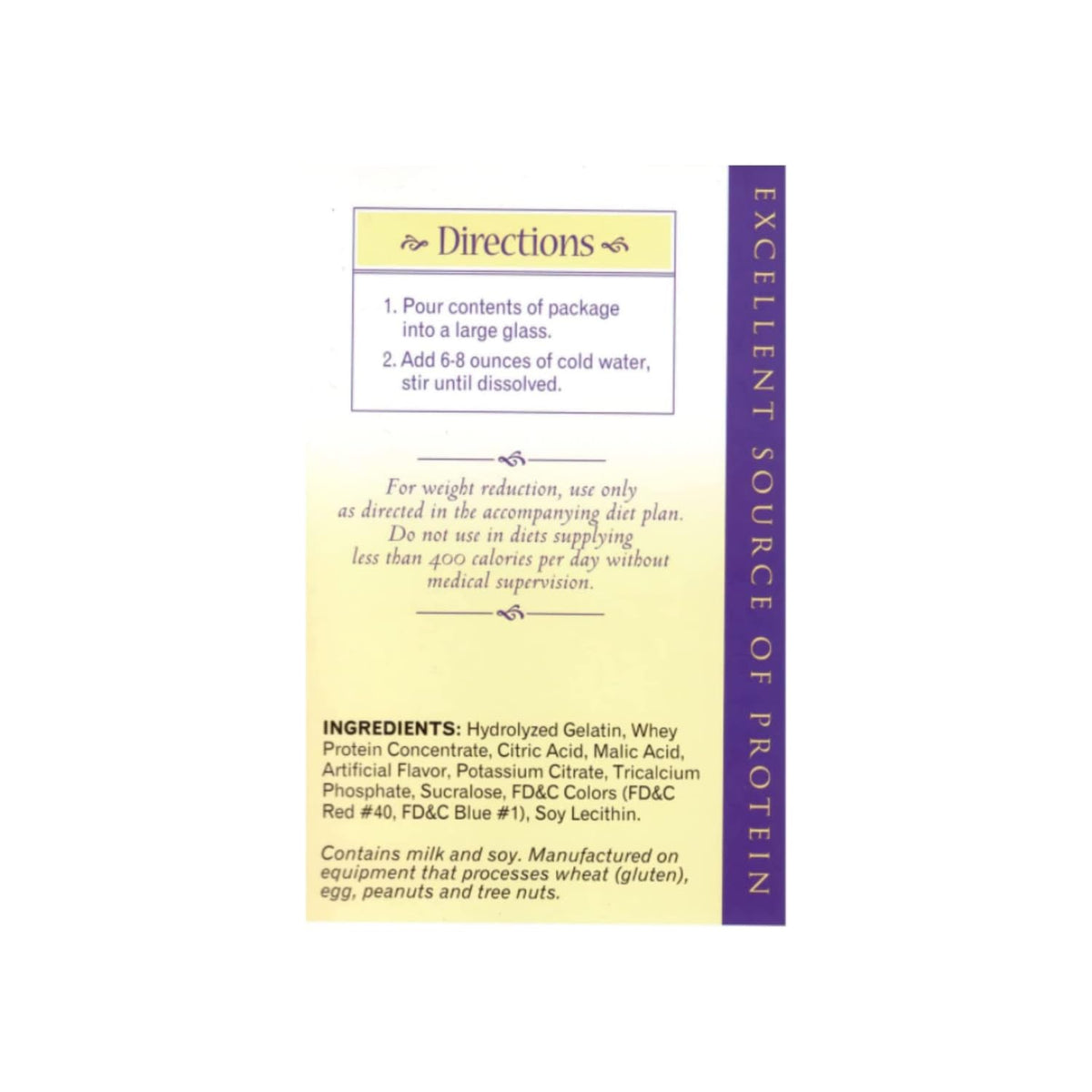 Nutmeg State Nutrition grape fruit drink box front shows low calorie and low sugar profile.
