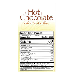 Nutmeg State Nutrition HealthyWise protein hot chocolate mix cup highlights 15g protein per serving.