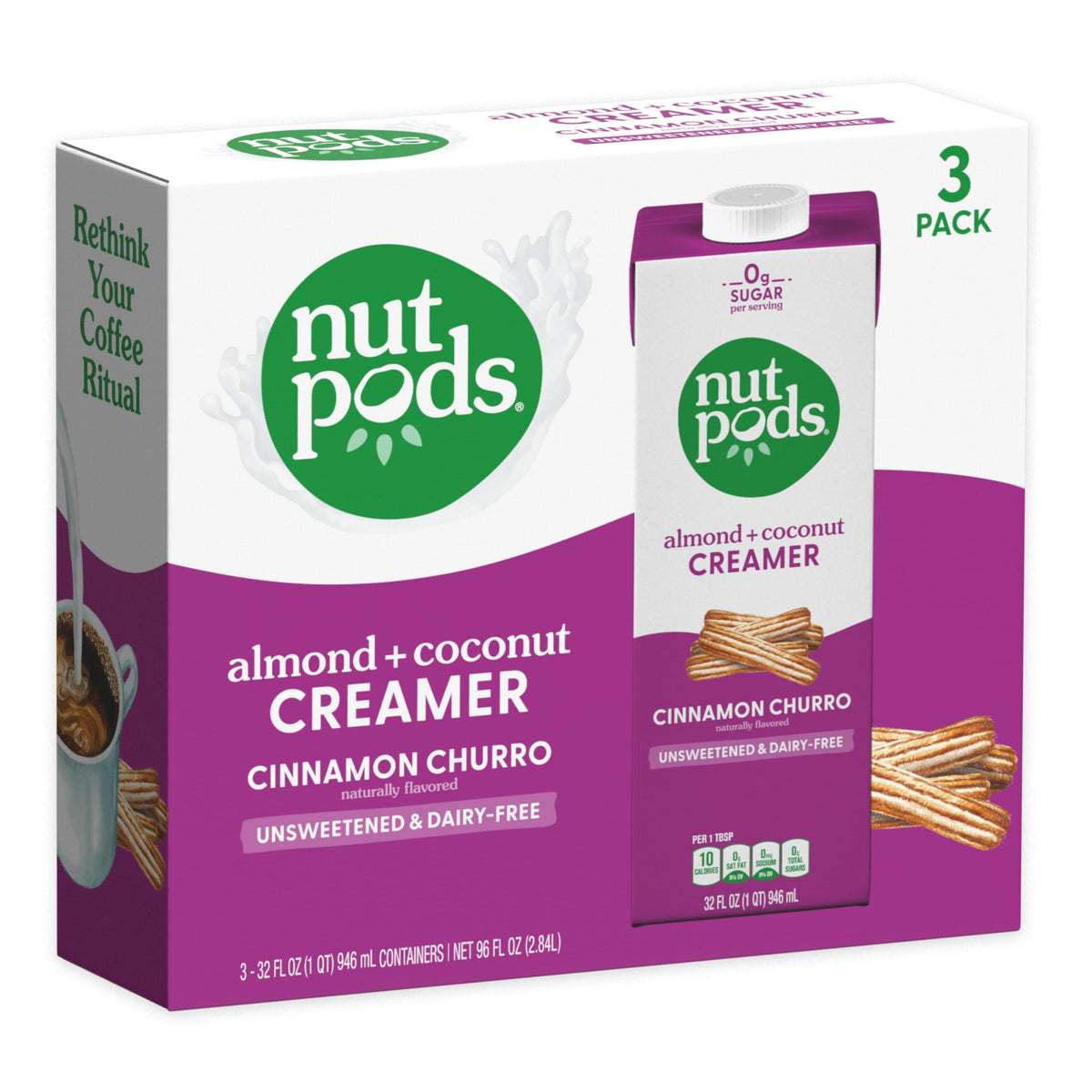 nutpods 32oz 3-pack packaging on pantry shelf