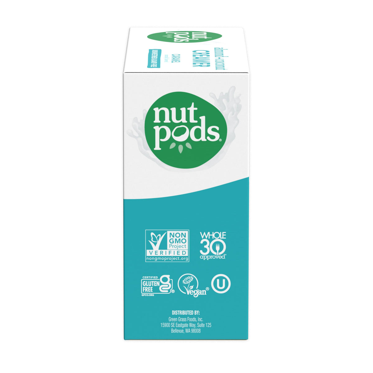 nutpods Caramel Coffee Creamer packaging, shelf-stable pantry option.