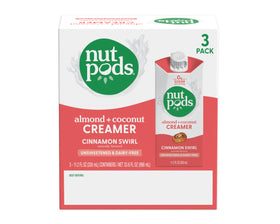 nutpods Cinnamon Swirl creamer label highlights vegan, gluten-free traits