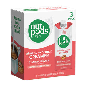 nutpods Cinnamon Swirl creamer pour boosts coffee flavor with zero sugar