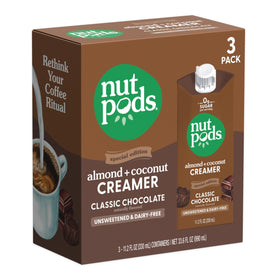 nutpods Classic Chocolate creamer packaging shows carton and label