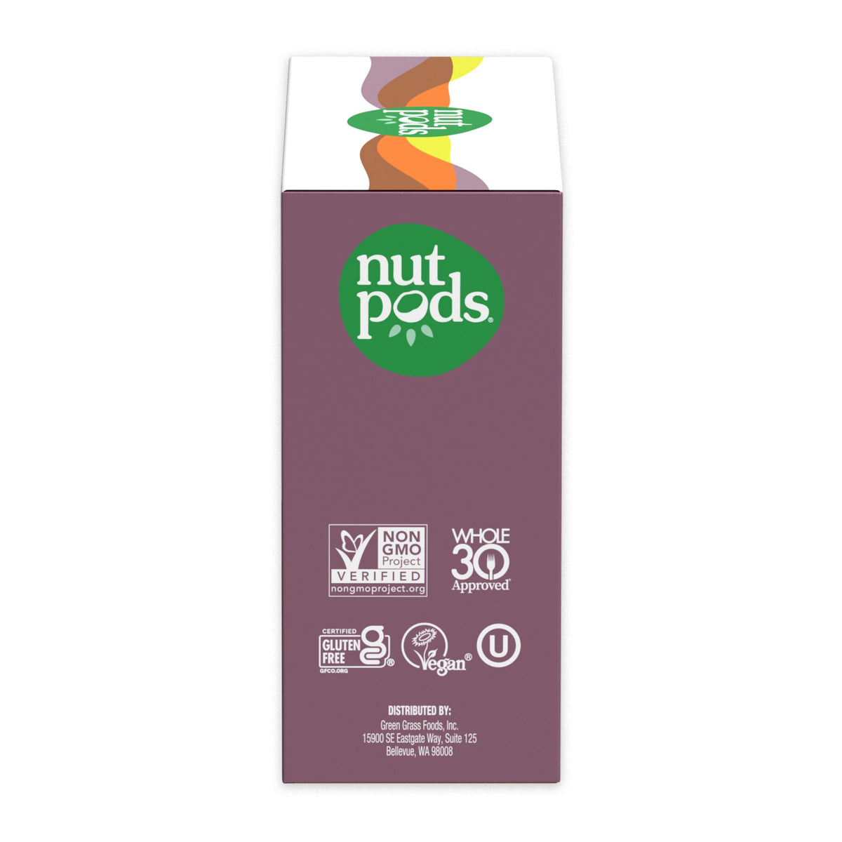 Nutpods Coffee Cake unsweetened creamer bottle beside coffee