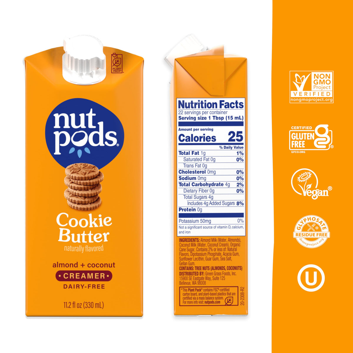 nutpods Cookie Butter creamer being poured into a cup of coffee