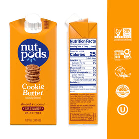 nutpods Cookie Butter creamer being poured into a cup of coffee