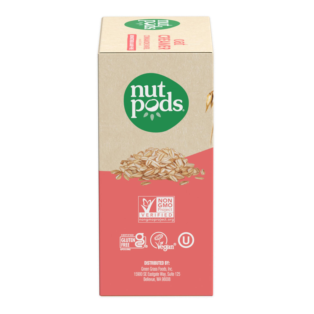 nutpods Oat Cinnamon Swirl splash shows smooth dairy-free creamer in coffee